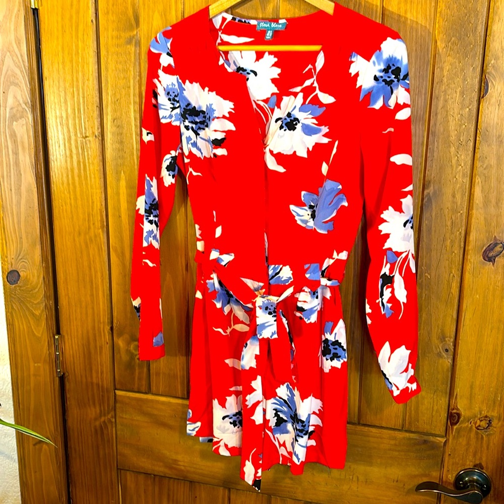 Chic Red/Orange Floral Romper Size 6